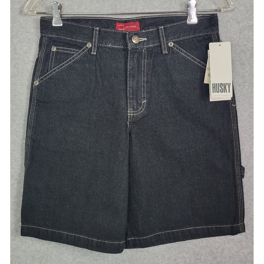 VTG Arizona Jeans Carpenter Shorts Kids 10 Husky Black Denim NWT 90s Y2K Skater